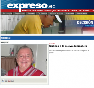 FUENTE: Diario Expreso - Críticas a la nueva Judicatura